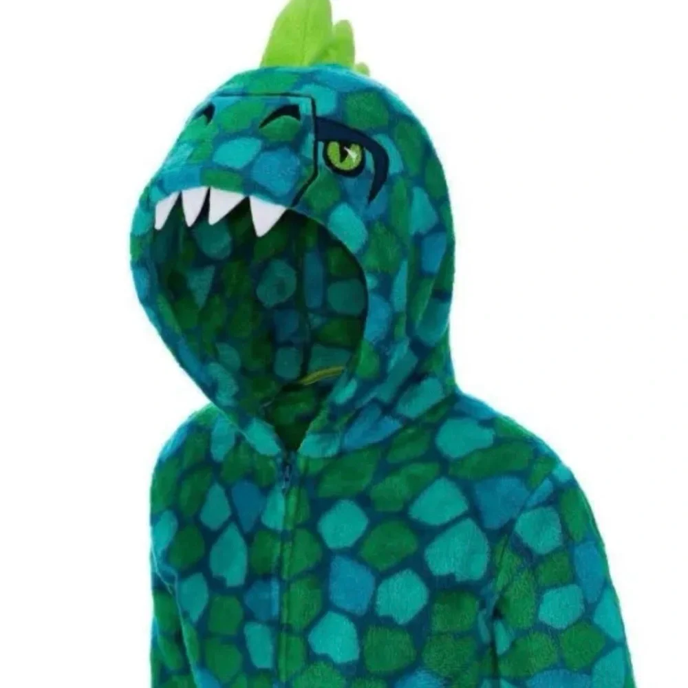 Boy's Green Dinosaur Blanket Sleeper costume by Saint Eve Size (5/6 ) SUPER SOFT